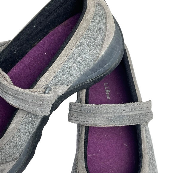 LL Bean Women's Grey Wool Mary Jane Clogs Shoes Comfort Slip Ons Sz 8.5M - Picture 4 of 15